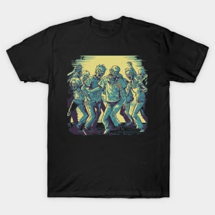 Dancing Zombies - Creepy Zombie Motif T-Shirt